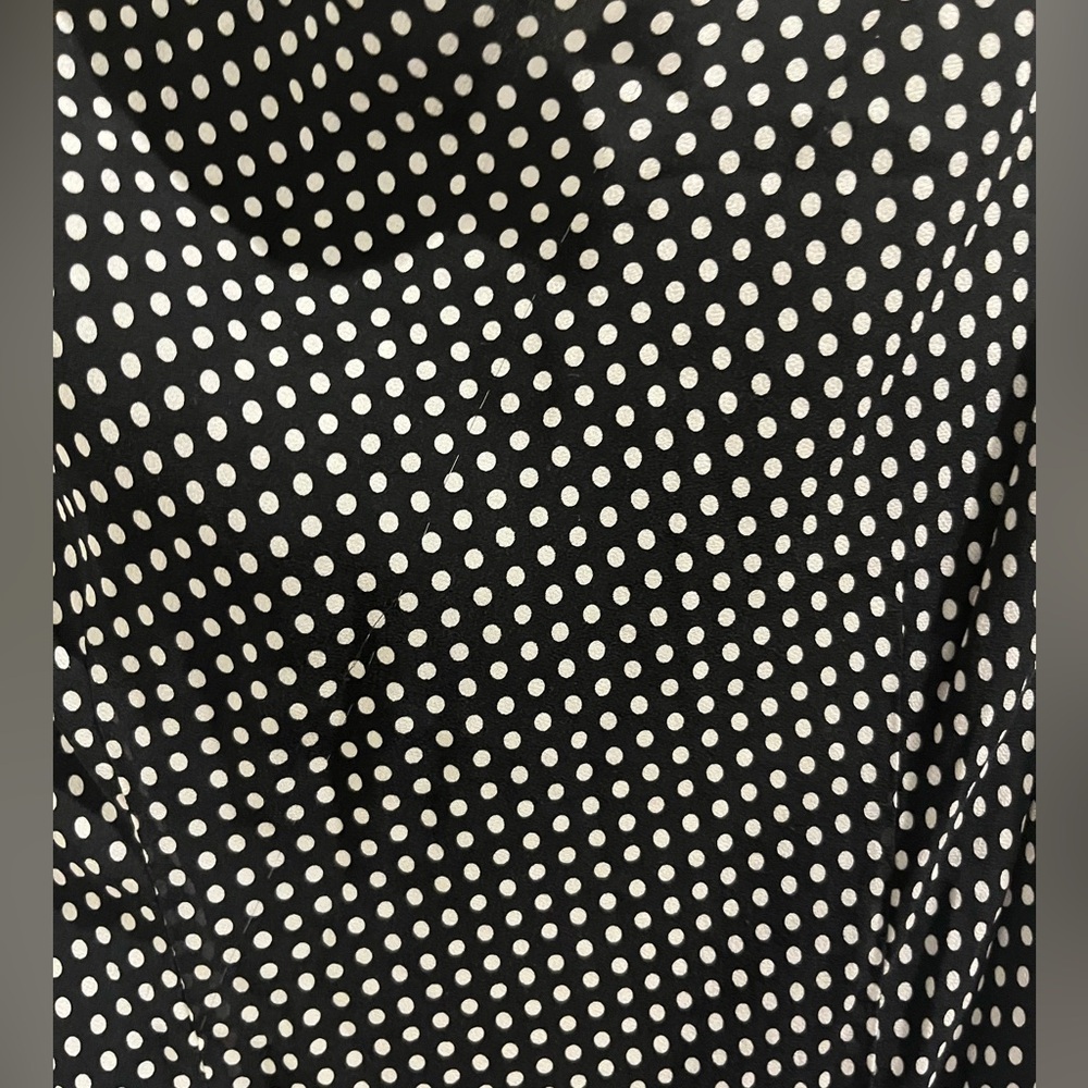 100% Silk Vintage Y2K Adrianna Papell Black and White Polka Dot Dress - Size 8 - Picture 7 of 7